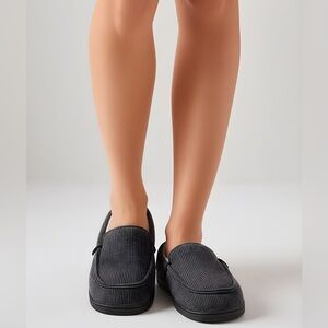 HomeTop Women's Memory Foam Moccasin Slippers Cotton Knit Terry Cloth shoes US 9